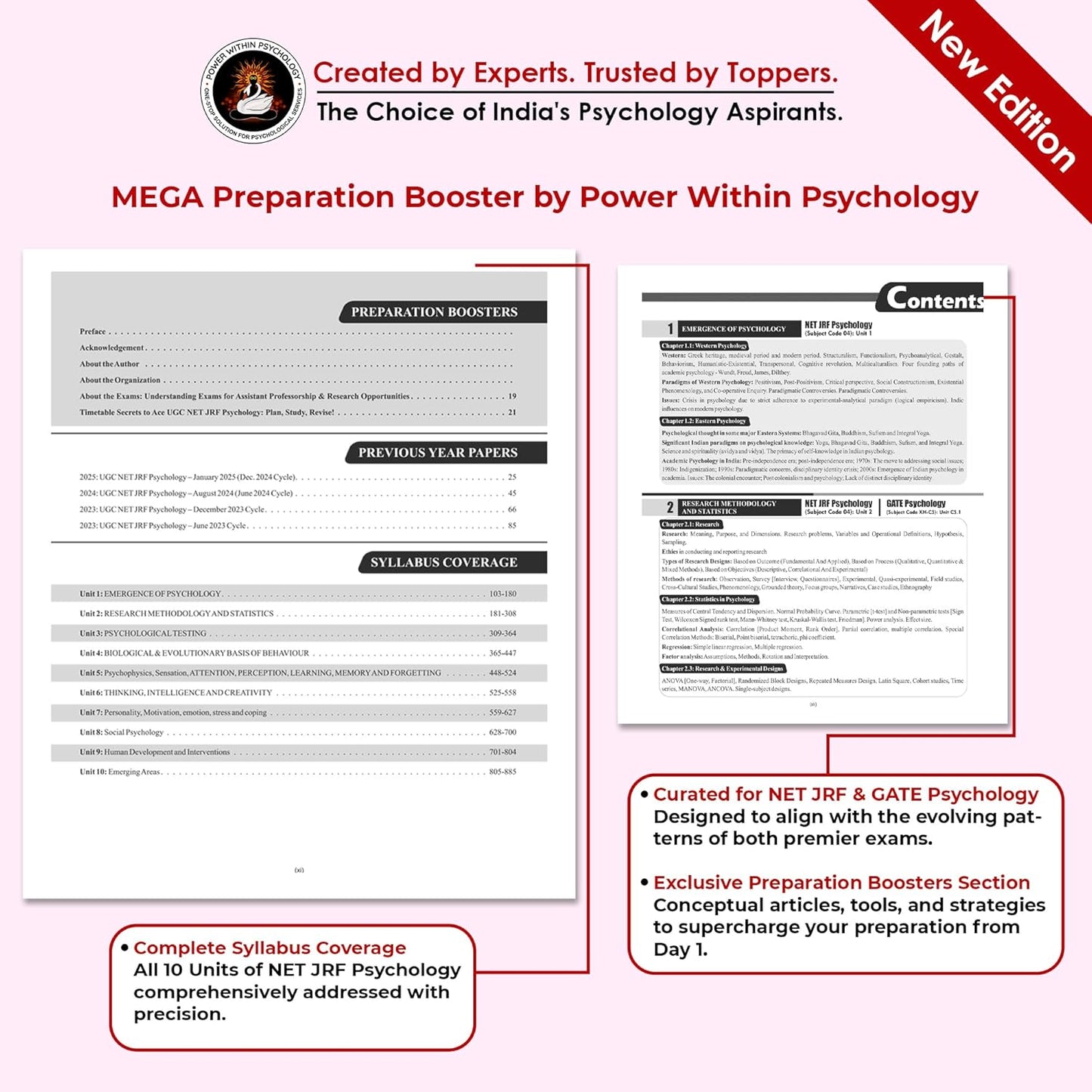 PWP NTA UGC NET JRF Psychology Paper 2 Book - SET - UPHESC - New and Updated Edition 3, 2024 (Complete Syllabus with Question Bank included)