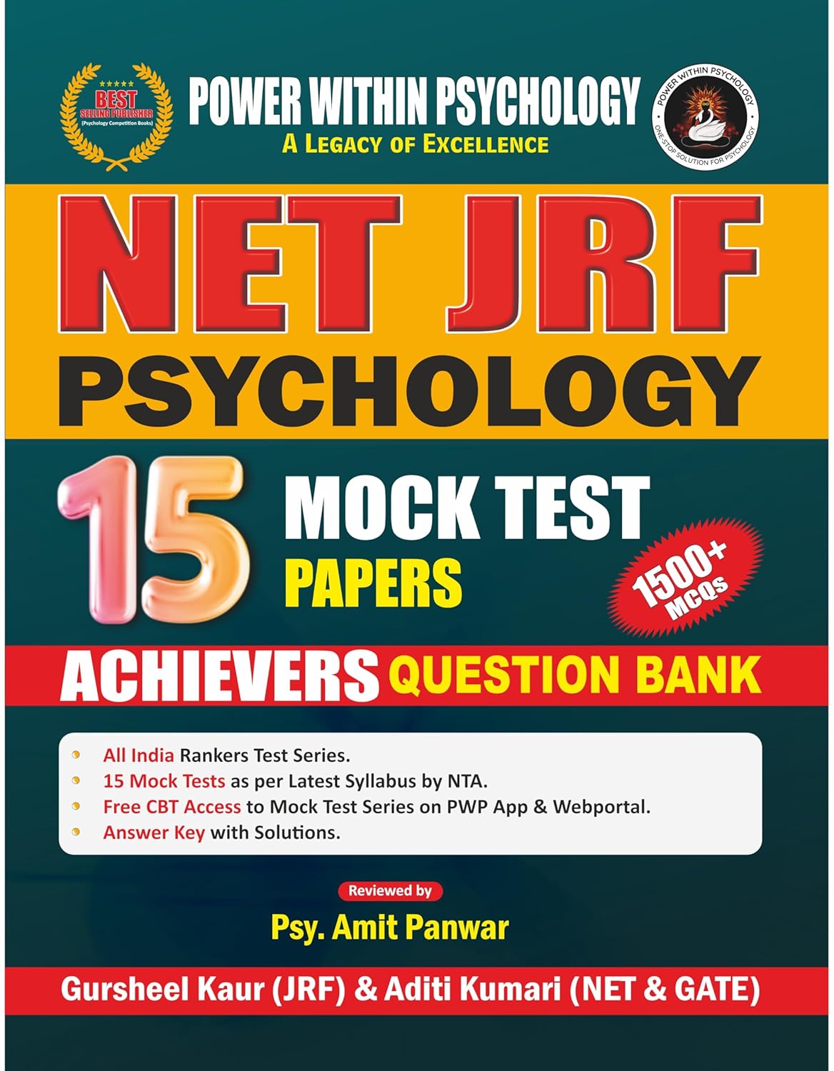 PWP NTA UGC NET JRF Paper 2 Psychology 2025 Achievers Question Bank Book | 15 Full Paper Mock Test Papers | OMR Sheets + Free CBT Mode Online Access | Also useful for SET / GATE / UPHESC / HPPSC / RPSC
