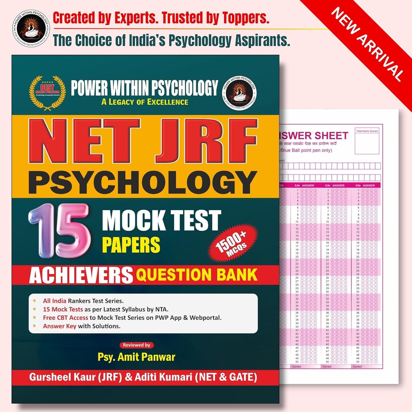 PWP NTA UGC NET JRF Paper 2 Psychology 2025 Achievers Question Bank Book | 15 Full Paper Mock Test Papers | OMR Sheets + Free CBT Mode Online Access | Also useful for SET / GATE / UPHESC / HPPSC / RPSC