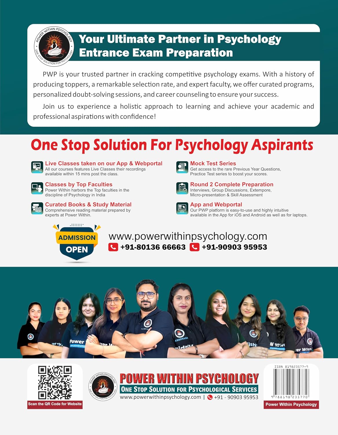 PWP NTA UGC NET JRF Paper 2 Psychology 2025 Achievers Question Bank Book | 15 Full Paper Mock Test Papers | OMR Sheets + Free CBT Mode Online Access | Also useful for SET / GATE / UPHESC / HPPSC / RPSC