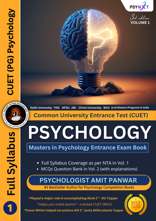 CUET PG Psychology by PSYNXT - Masters MSc MA Psychology Entrance Exam Preparation Book with MCQ Questions Bank - (2 Books Set) - Edition 3, 2024