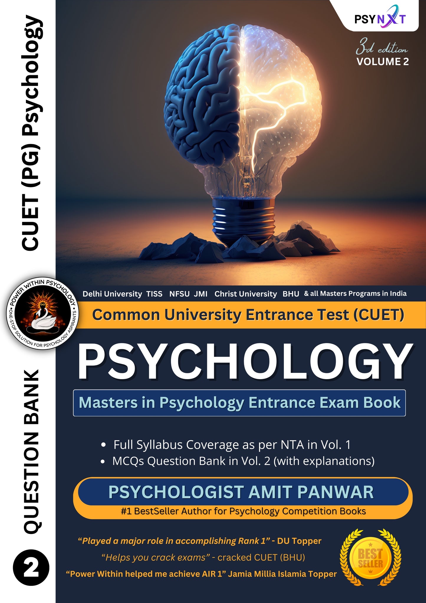 CUET PG Psychology by PSYNXT - Masters MSc MA Psychology Entrance Exam Preparation Book with MCQ Questions Bank - (2 Books Set) - Edition 3, 2024