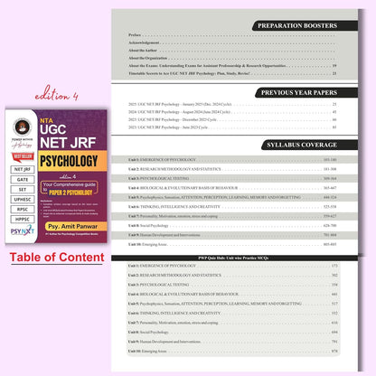 PWP NTA UGC NET JRF Psychology Paper 2 Book - SET - UPHESC - New and Updated Edition 3, 2024 (Complete Syllabus with Question Bank included)