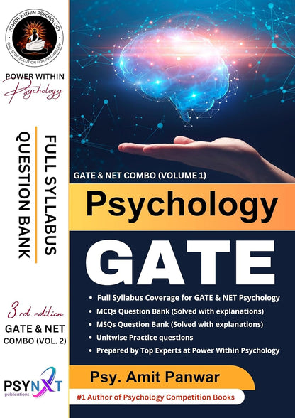 GATE Psychology 2025 Question Bank & Master Guide - New & Updated Edition 3 - By Power Within Psychology