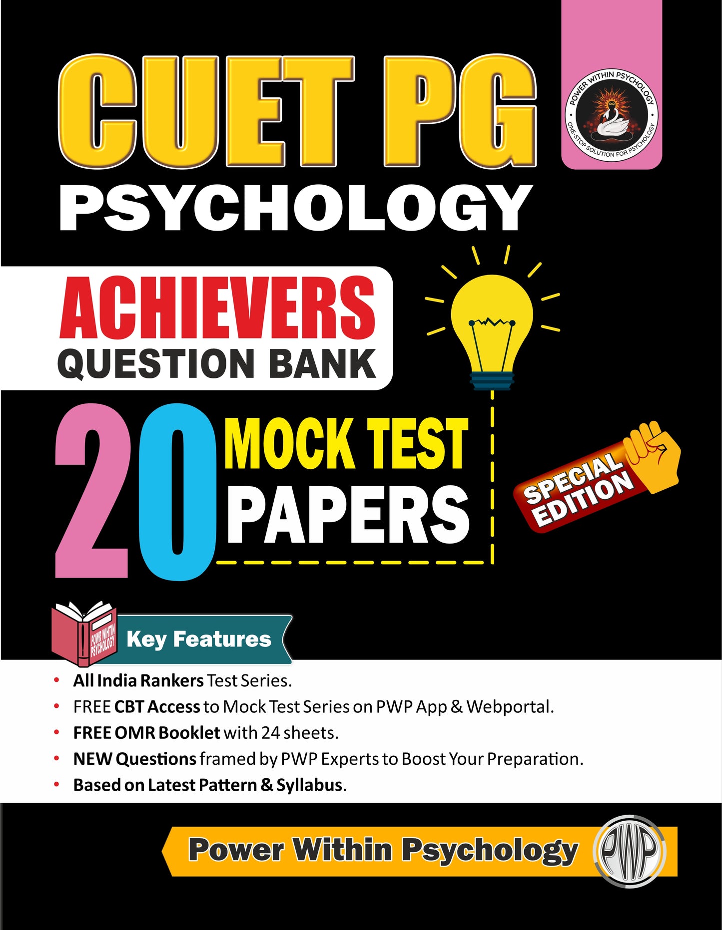 PWP NTA CUET PG Psychology Achievers Test Series | 20 Mock Test Papers | CUET PG Psychology Entrance Exam Book 2025 Question Bank