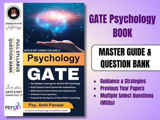 GATE Psychology 2025 Question Bank & Master Guide - New & Updated Edition 3 - By Power Within Psychology