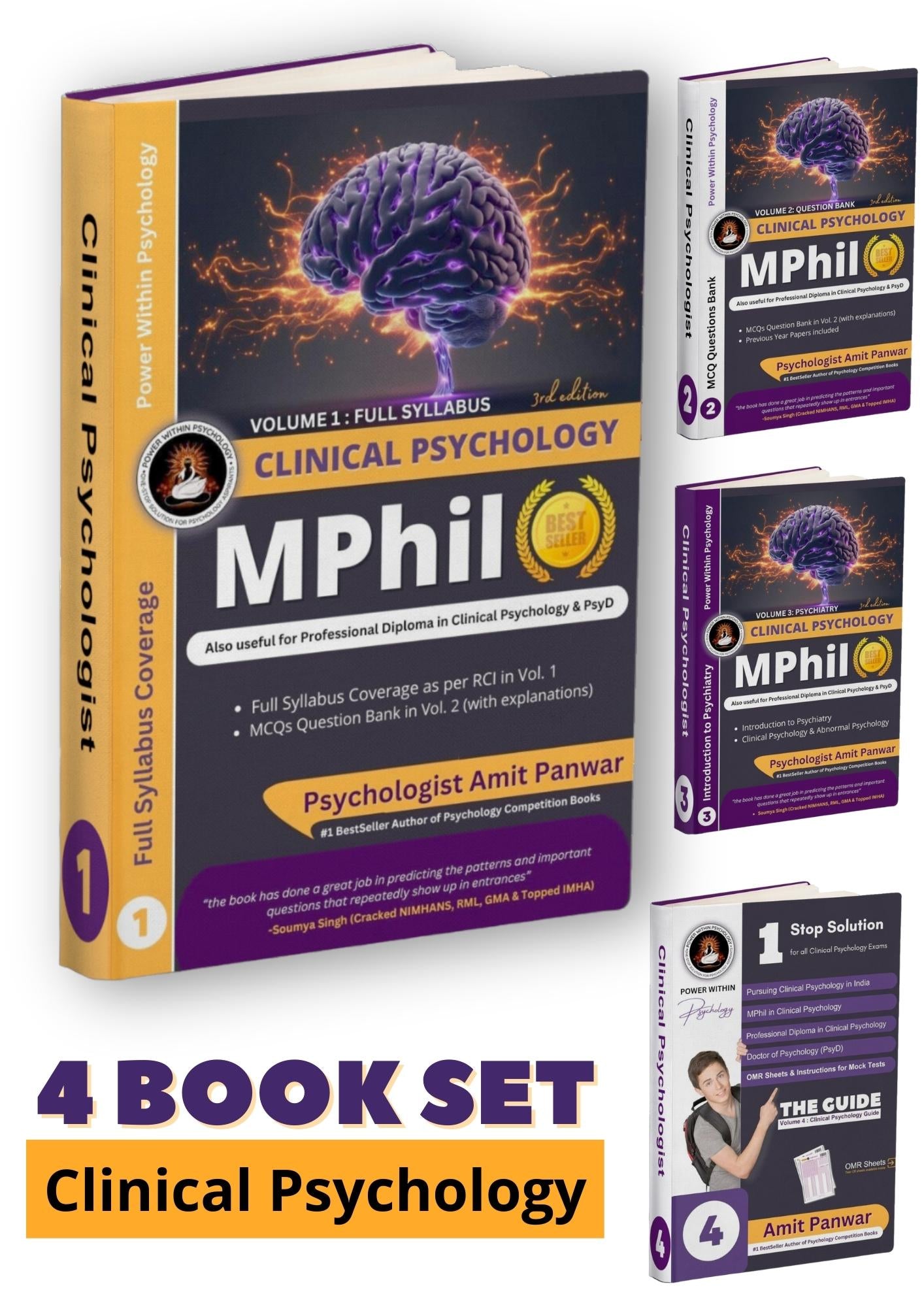 MPhil Clinical Psychology (4 Books Set) - Professional Diploma in Clinical Psychology & PsyD Entrance Exam Preparation Book - New Edition 4, 2025