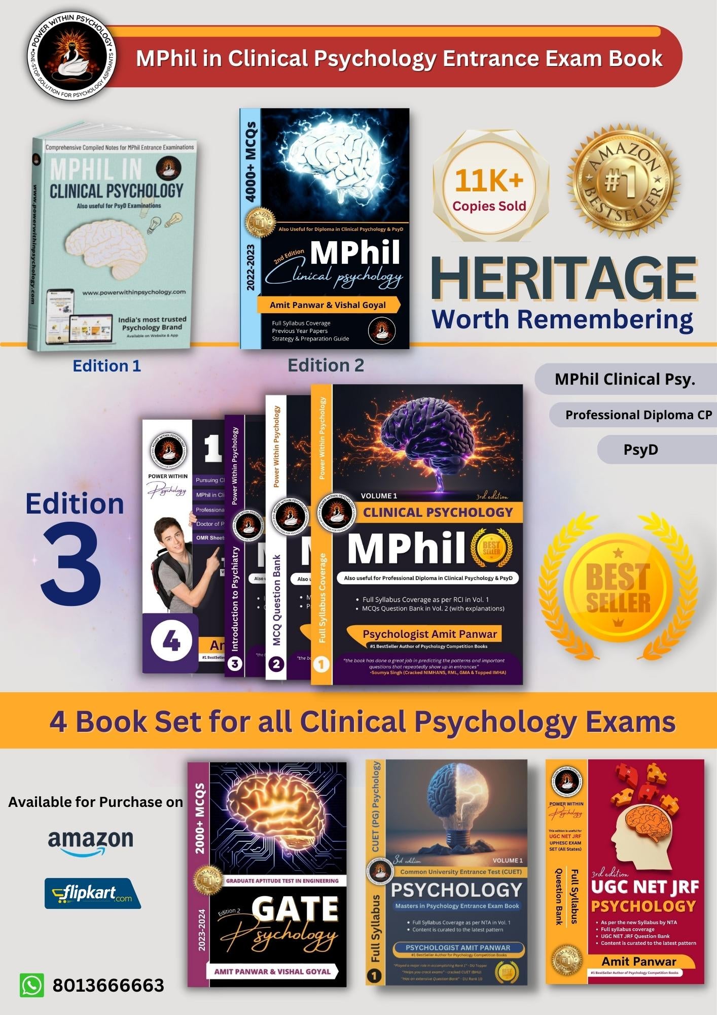 MPhil Clinical Psychology (4 Books Set) - Professional Diploma in Clinical Psychology & PsyD Entrance Exam Preparation Book - New Edition 4, 2025