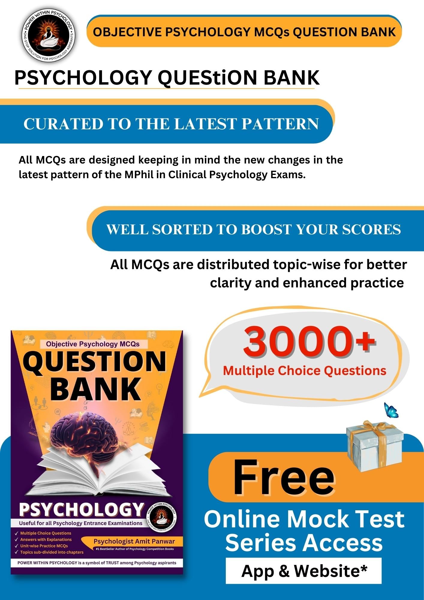 Objective Psychology 3000+ MCQs Question Bank Book - Edition 2 (2024)