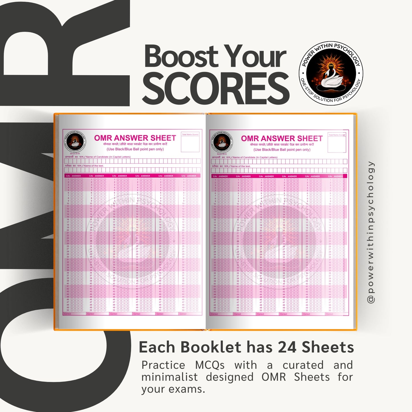 Premium OMR Answer Sheets - 5 Booklets Set